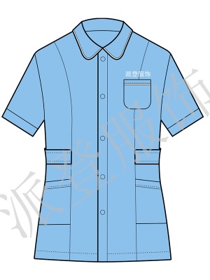 美容医院护士工装定制，印花棉涤纶氨纶针织工作服定制